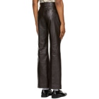 Ernest W. Baker Brown Leather Flare Trousers