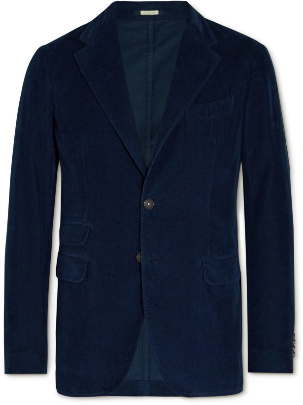 Photo: Massimo Alba - Slim-Fit Cotton-Corduroy Suit Jacket - Blue
