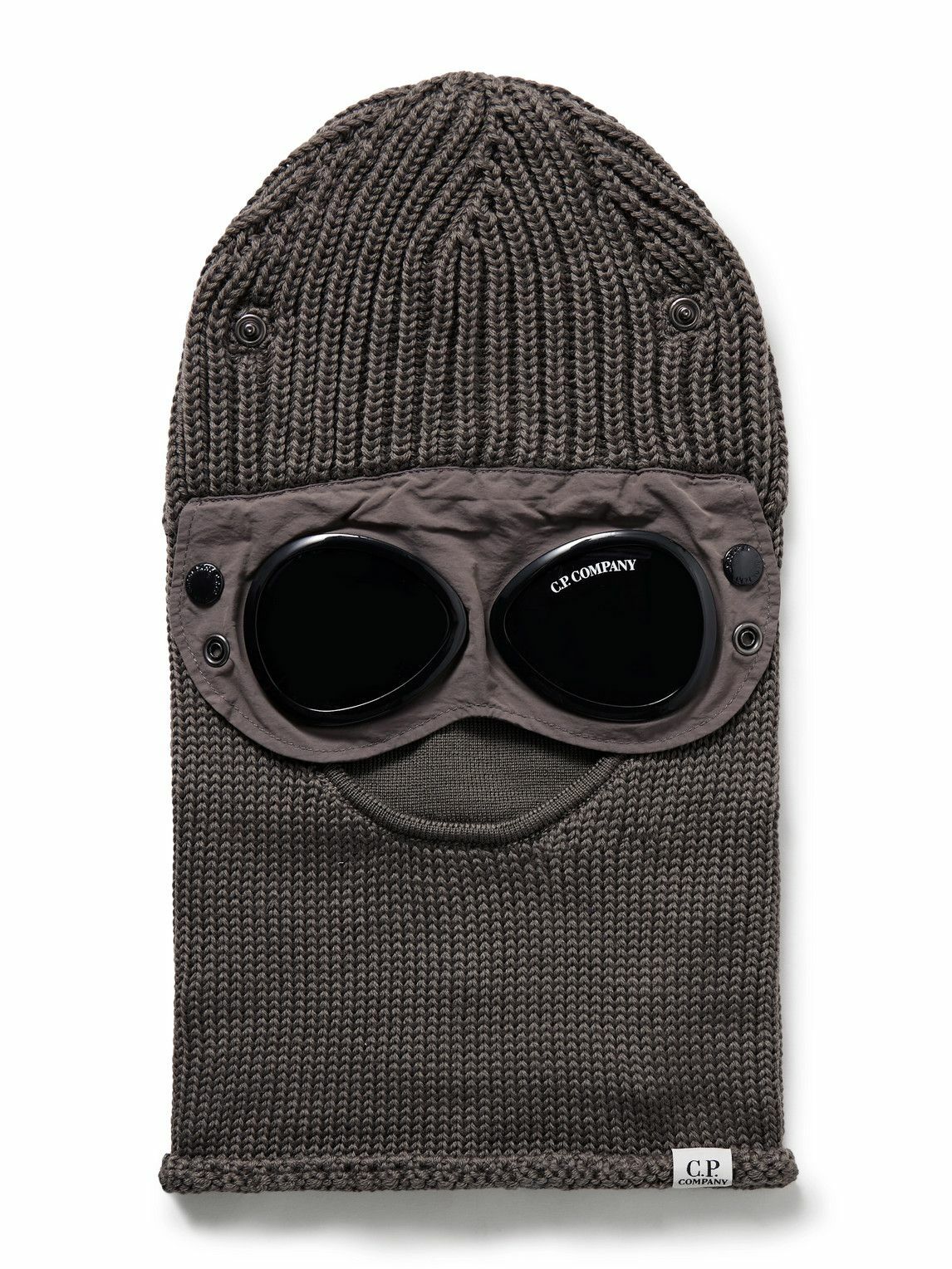 C.P. Company - Goggle-Embellished Shell-Trimmed Ribbed Wool Balaclava
