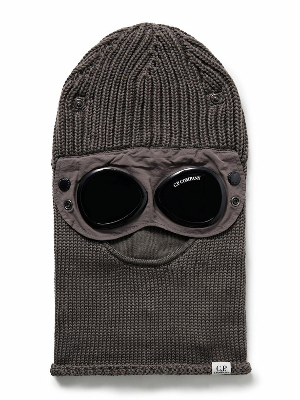 Photo: C.P. Company - Goggle-Embellished Shell-Trimmed Ribbed Wool Balaclava