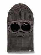 C.P. Company - Goggle-Embellished Shell-Trimmed Ribbed Wool Balaclava