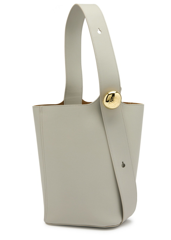 Photo: Loewe Pebble Medium Leather Bucket bag - Grey - One Size