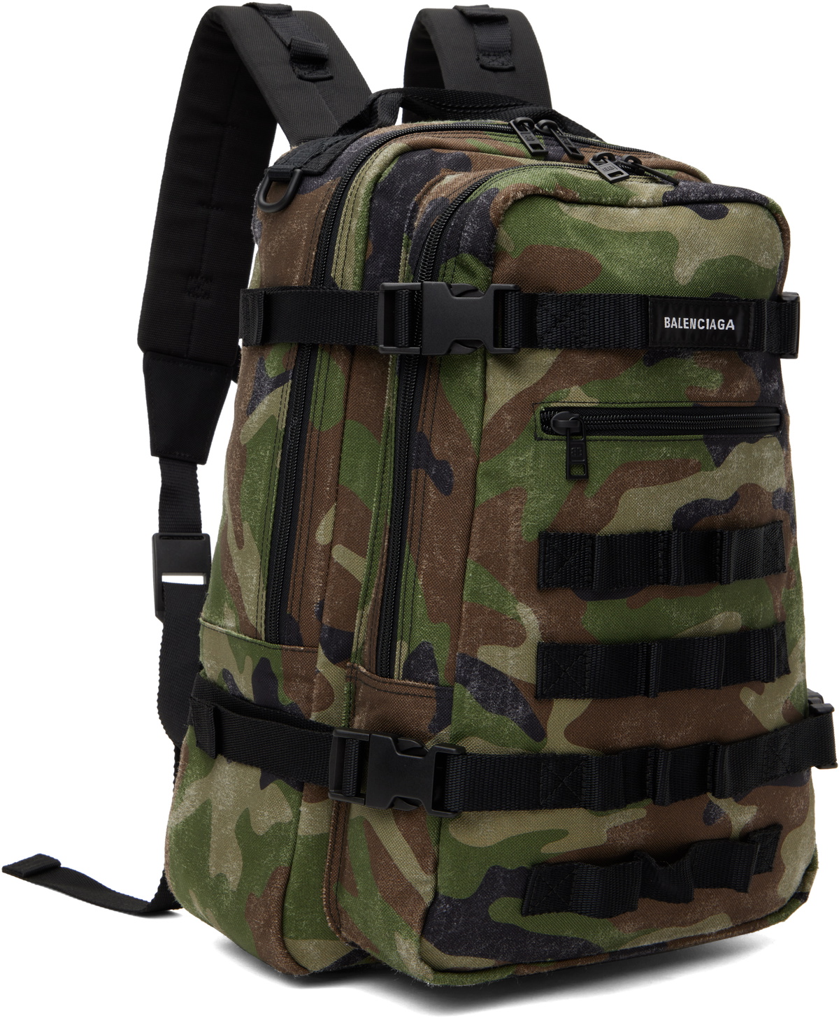 Balenciaga Army Camouflage Small Multi-Carry Backpack Black