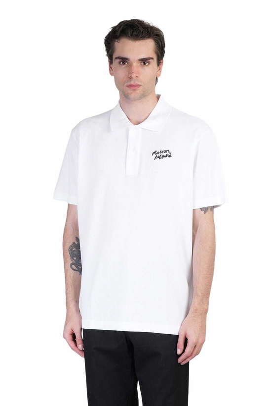 Photo: Maison Kitsuné Polo In White Cotton