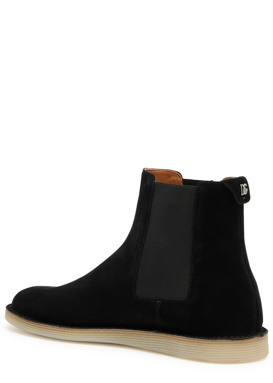 Dolce & Gabbana Suede Chelsea Boots Black
