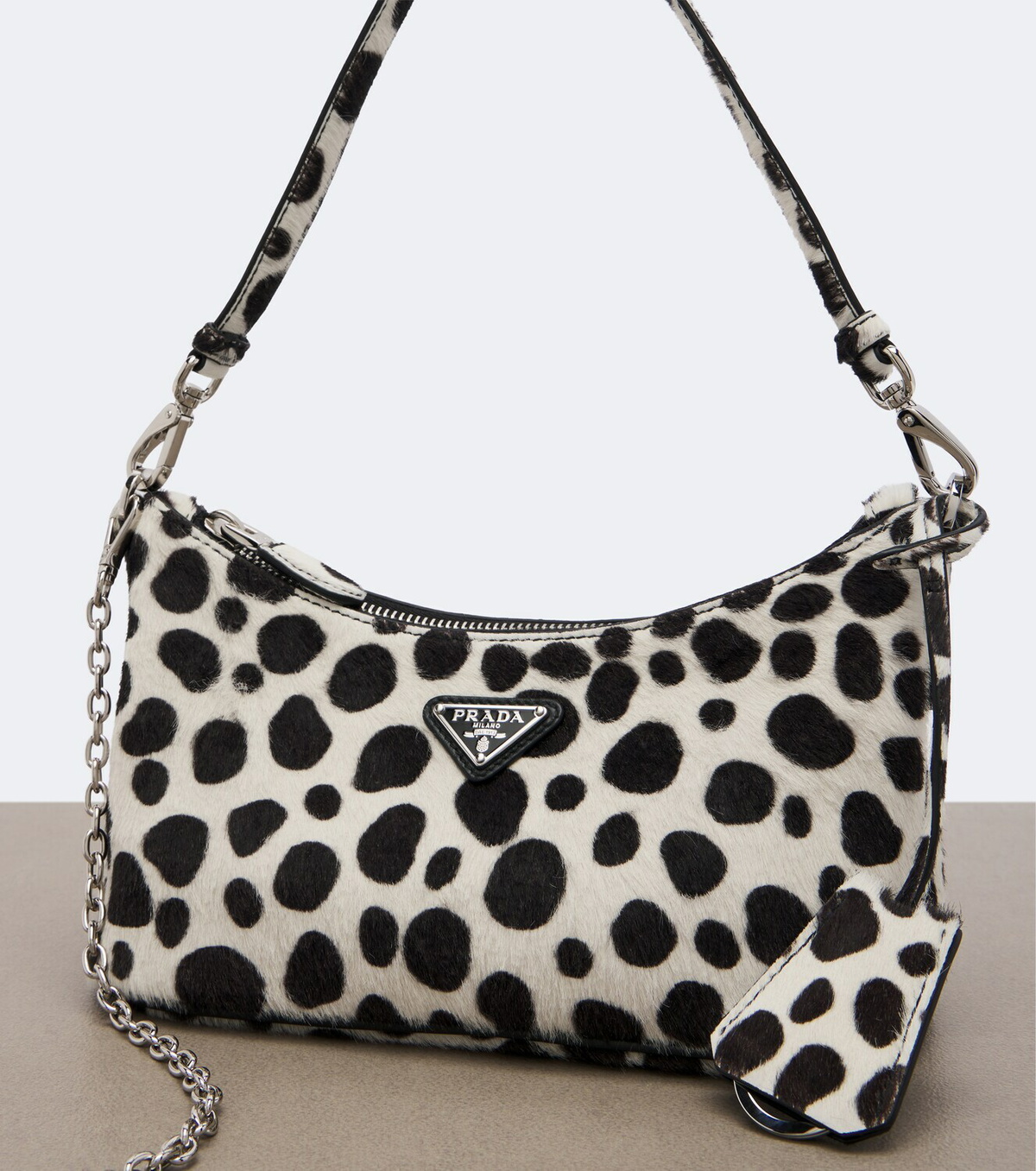Prada Mini printed calf hair shoulder bag