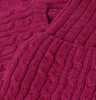 Emma Willis - Cable-Knit Stretch Cashmere-Blend Socks - Pink