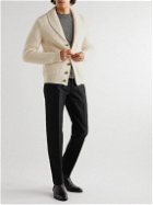 TOM FORD - Shawl-Collar Cashmere and Mohair-Blend Cardigan - Neutrals