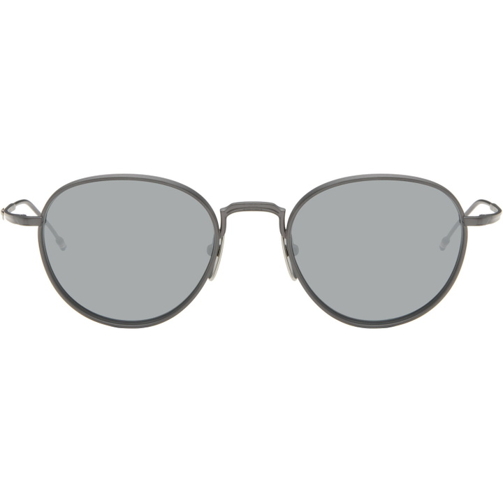 Photo: Thom Browne Gray Titanium Round Sunglasses