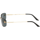 Versace Gold Rimless Rectangle Medusa Sunglasses