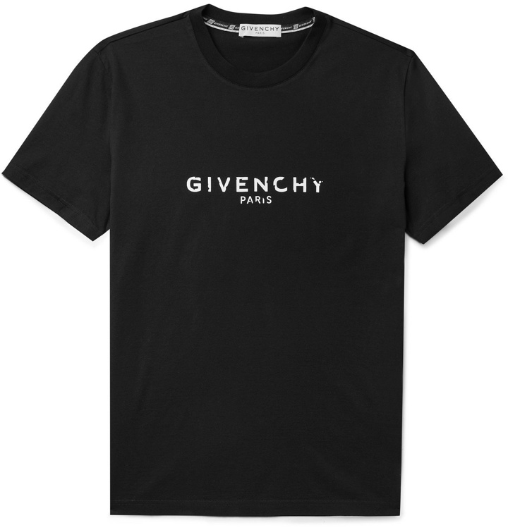 Photo: GIVENCHY - Slim-Fit Logo-Print Cotton-Jersey T-Shirt - Black