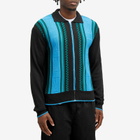 PACCBET Men's Stripe Zip Cardigan in Blue