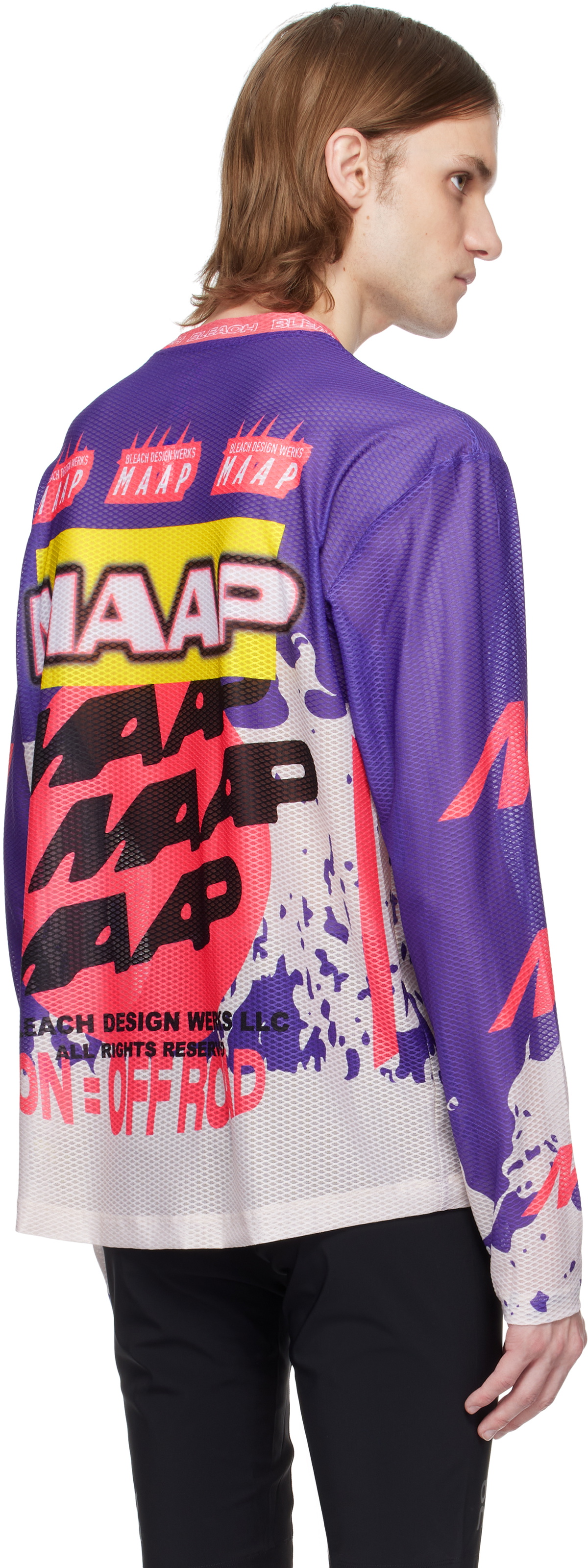 MAAP Purple Bleach Design Werks Edition LS Mesh T-shirt