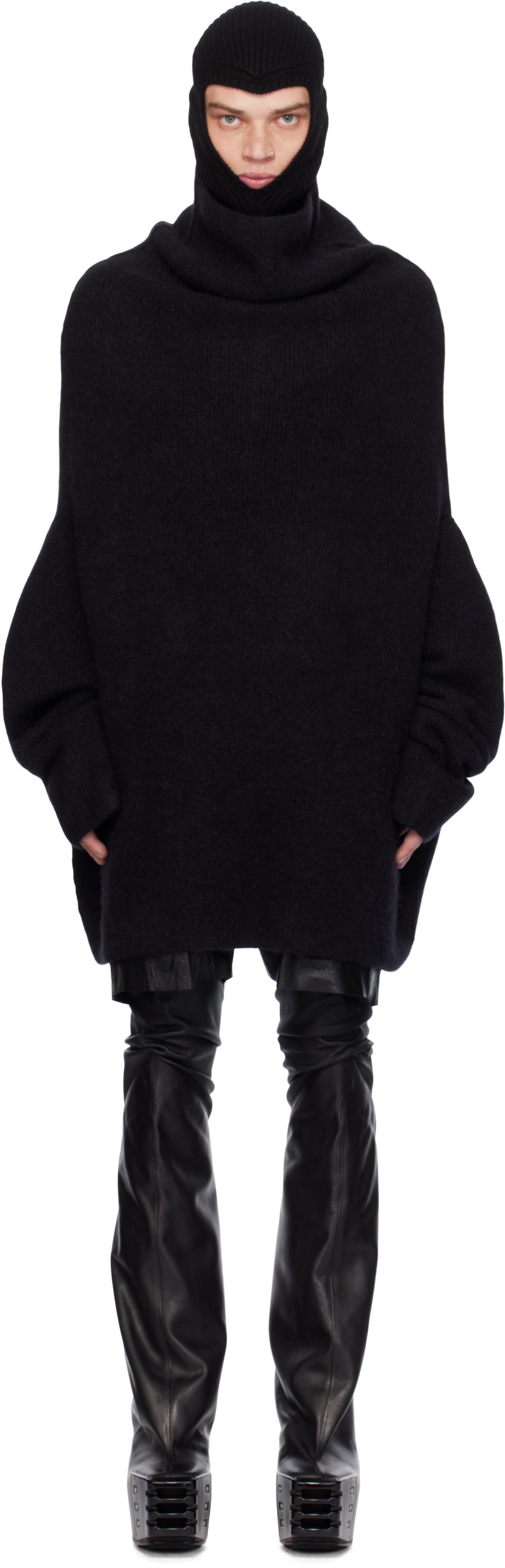 【関税・送料込】RICK OWENS Porterville Shroud タートルネック Rick Owens Black Porterville Shroud Turtleneck Rick Owens
