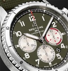 Breitling - Aviator 8 B01 43 Curtiss Warhawk Automatic Chronograph 43mm Stainless Steel and Canvas Watch, Ref. No. AB01192A1L1X2 - Green