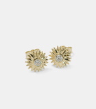 Sydney Evan Sunburst 14kt gold earrings with diamonds