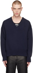 AMI Paris Navy Ami de Cœur Sweater