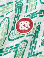 Casablanca - Slim-Fit Logo-Appliquéd Jacquard-Knit Polo Shirt - Green