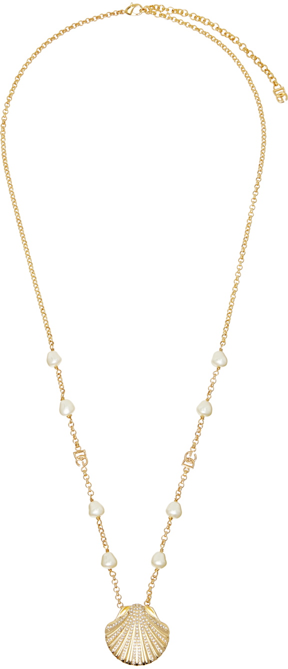 【送料&関税込】Dolce & Gabbana Rhinestone Logo Necklace Necklace with rhinestone-detailed DG logo in Gold for Women