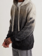 Off-White - Dégradé Brushed Mohair-Blend Zip-Up Hoodie - Neutrals