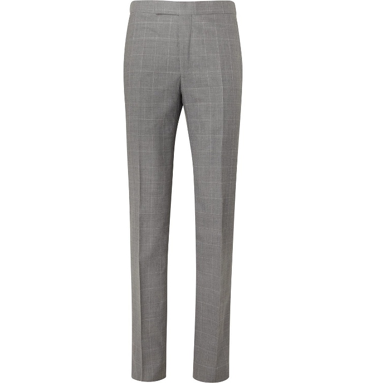 Photo: Richard James - Checked Wool Suit Trousers - Gray