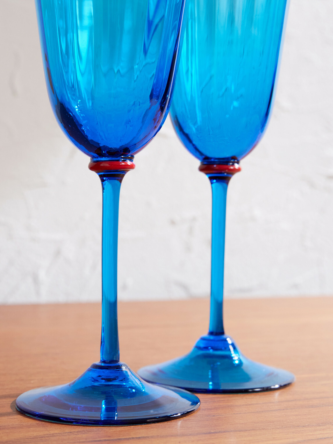 La DoubleJ - Rainbow Set of Two Murano Glass Wine Glasses - Blue