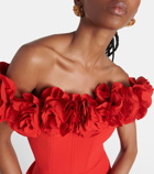 Rebecca Vallance Odetta floral-appliqué bustier dress