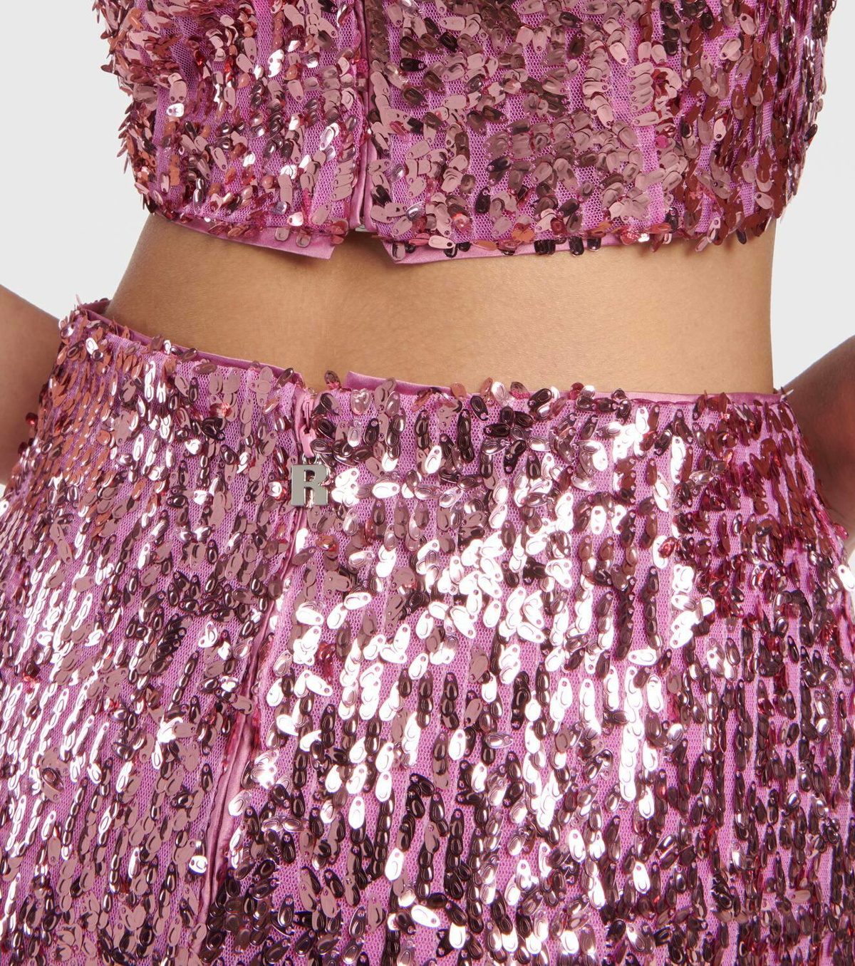 Sequined bandeau top in pink - Rotate