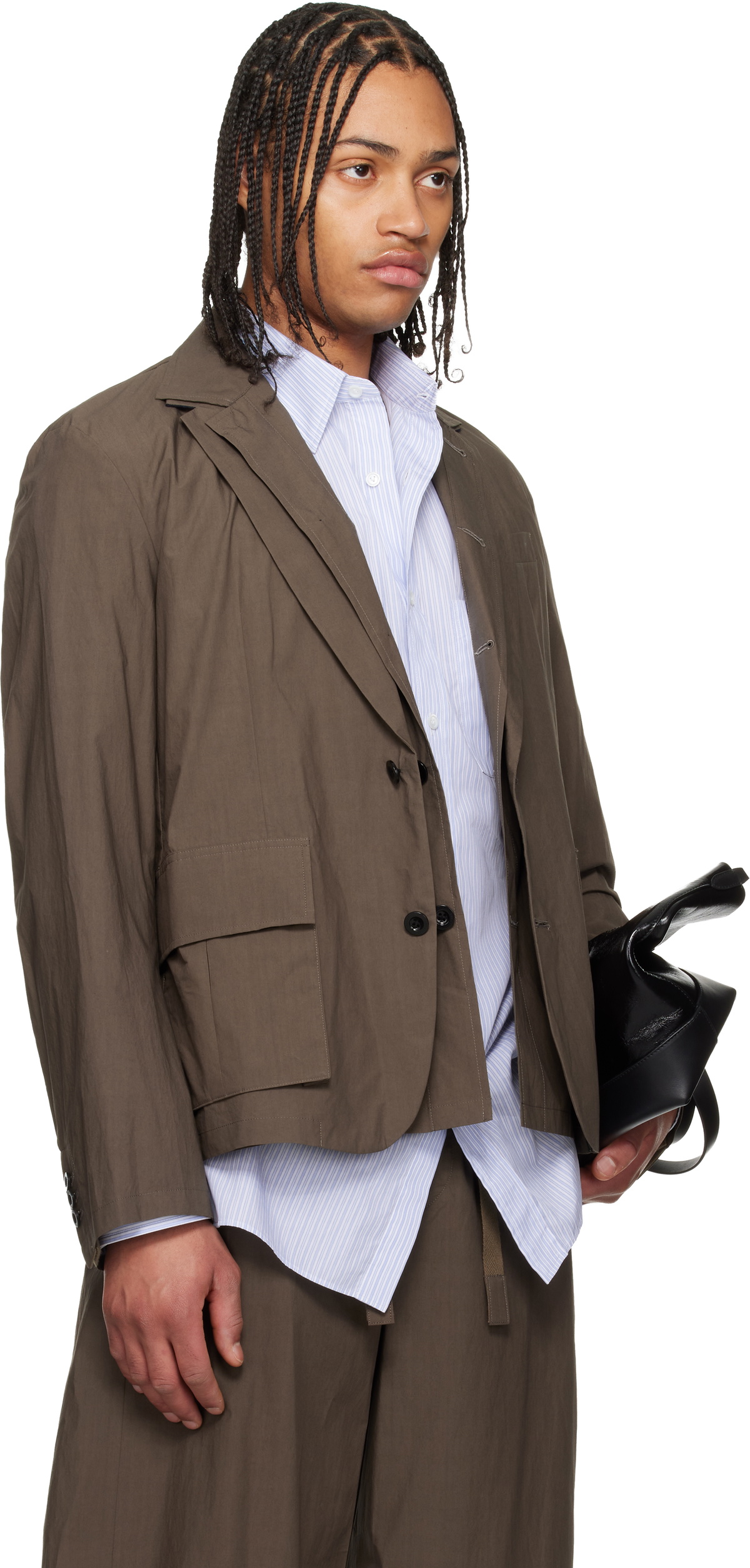 sacai Khaki Cotton Typewriter Blazer