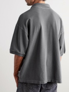 AGOLDE - Curren Cotton-Jersey Polo Shirt - Gray