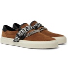 AMIRI - Embellished Leather-Trimmed Suede Slip-On Sneakers - Tan