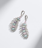 Kamyen Candy Crush Feather 18kt white gold drop earrings with diamonds