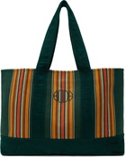 Bode Green Parakeet Stripe Tote