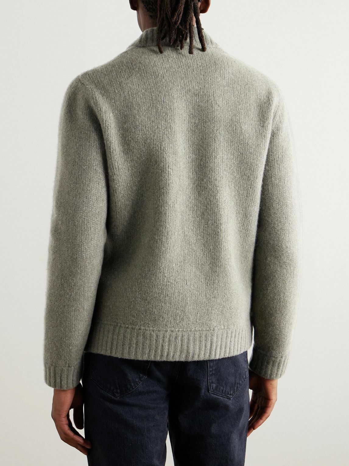 Incotex - Zanone Wool and Cashmere-Blend Felt Bomber Jacket - Green