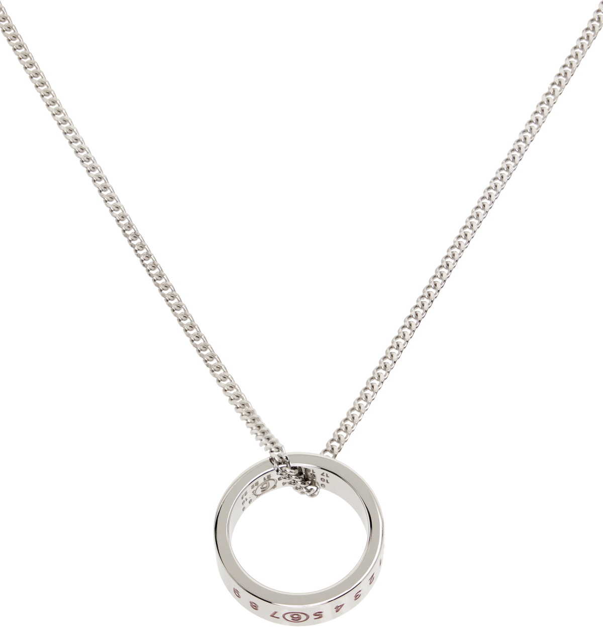 【送料&関税込】MM6 Maison Margiela Necklace With Ring MM6 Maison Margiela Men's Number Logo Ring Necklace in