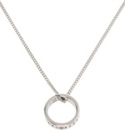 MM6 Maison Margiela Silver 'Year of the Snake' Minimal Logo Pendant Ring Necklace
