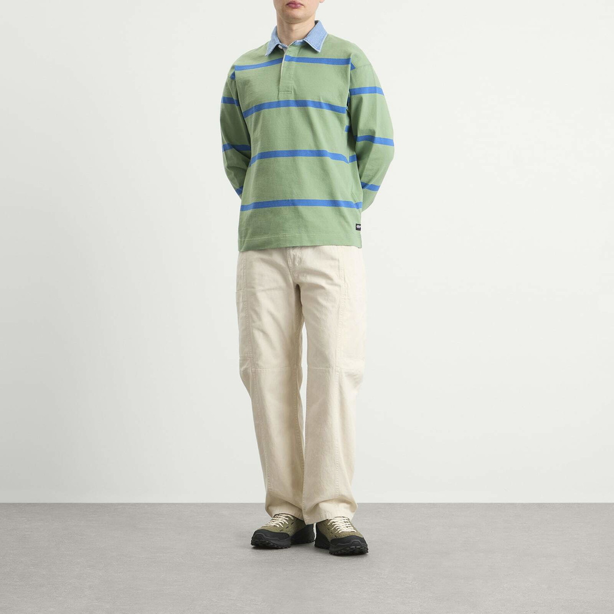 Gramicci Men's Langdon Rugby Shirt in Olive/Blue
