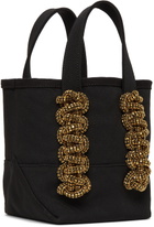 KARA Black Crystal Cobra Mini Tote Bag