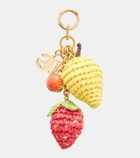 Dolce&Gabbana DG raffia-trimmed keychain