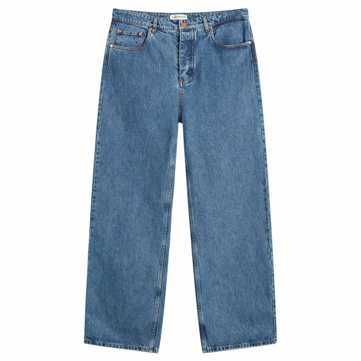 Photo: A Kind of Guise Men's Beto Wide Jeans in Indigo Denim