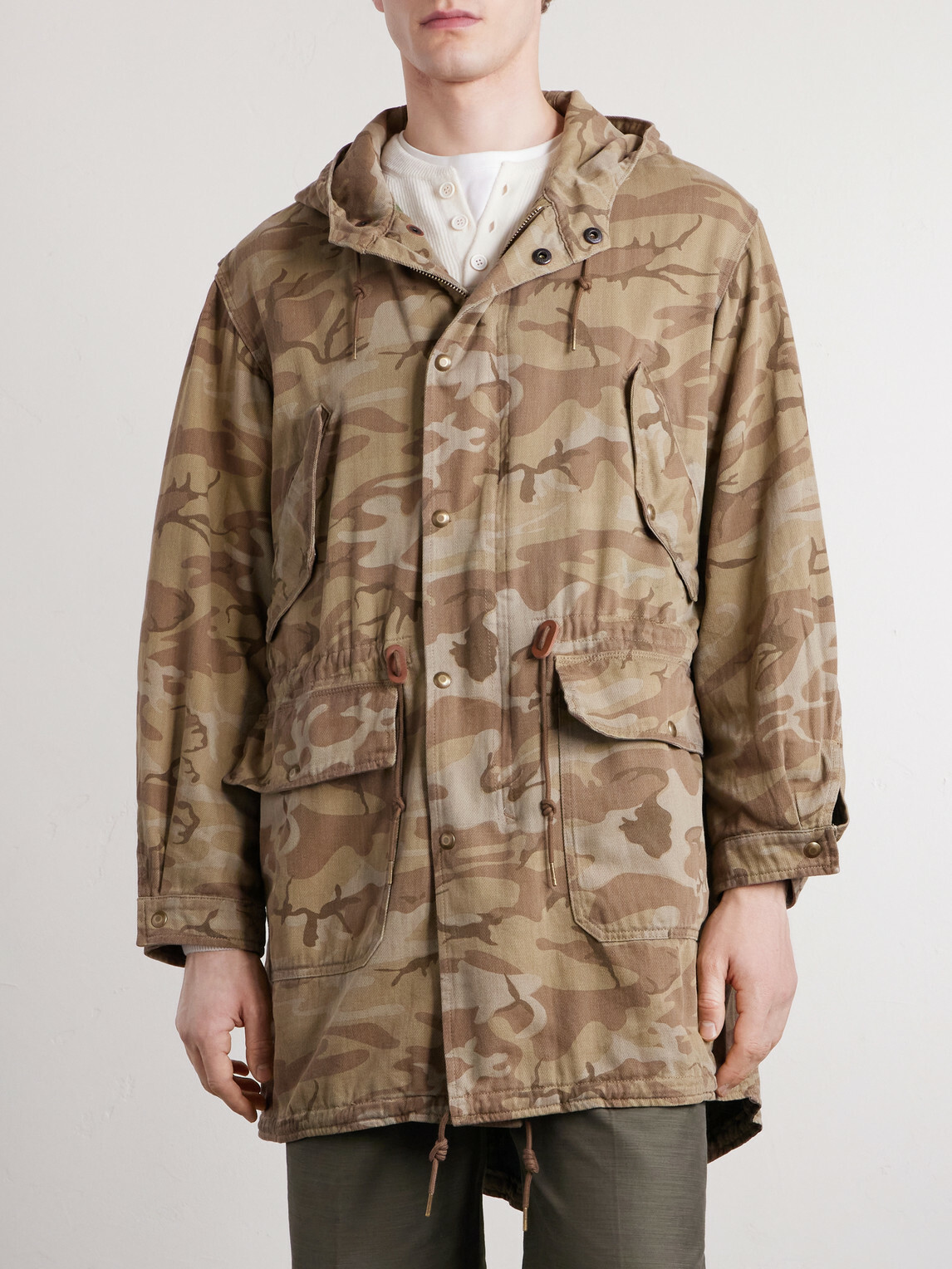 RRL - Pershing Camouflage-Print Denim Hooded Parka - Green