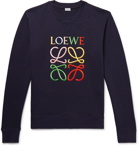 Loewe - Logo-Embroidered Loopback Cotton-Jersey Sweatshirt - Men - Storm blue