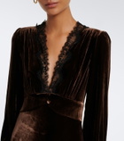 Rixo Emory lace-trimmed velvet maxi dress