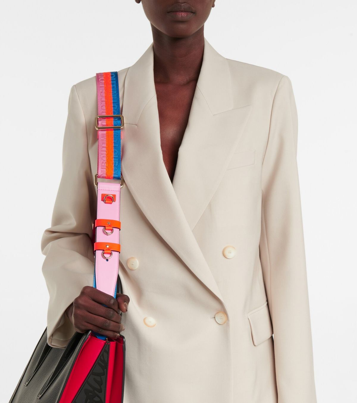 【Christian Louboutin】 Leather-trimmed shoulder strap Christian Louboutin - Leather-trimmed shoulder strap