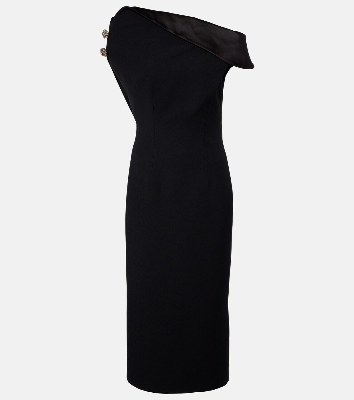 Safiyaa Reina asymmetric embellished midi dress