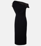 Safiyaa Reina asymmetric embellished midi dress