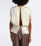 Tove Peta draped peplum silk satin top