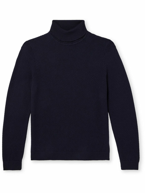 Photo: Mr P. - Wool Rollneck Sweater - Blue