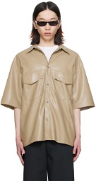 Nanushka Taupe Mance Vegan Leather Shirt