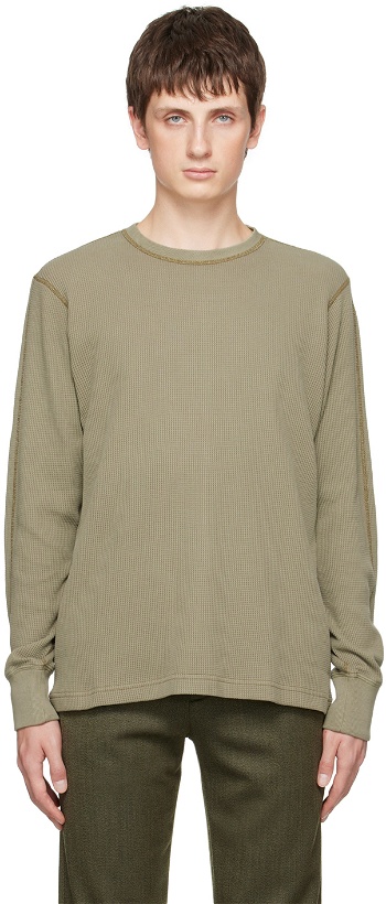 Photo: rag & bone Khaki Garment Dyed Long Sleeve T-Shirt